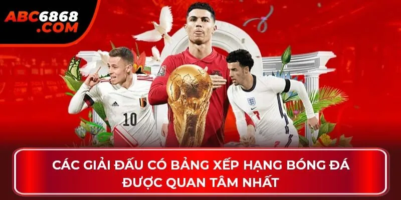 Các giải đấu có bảng xếp hạng bóng đá được quan tâm nhất